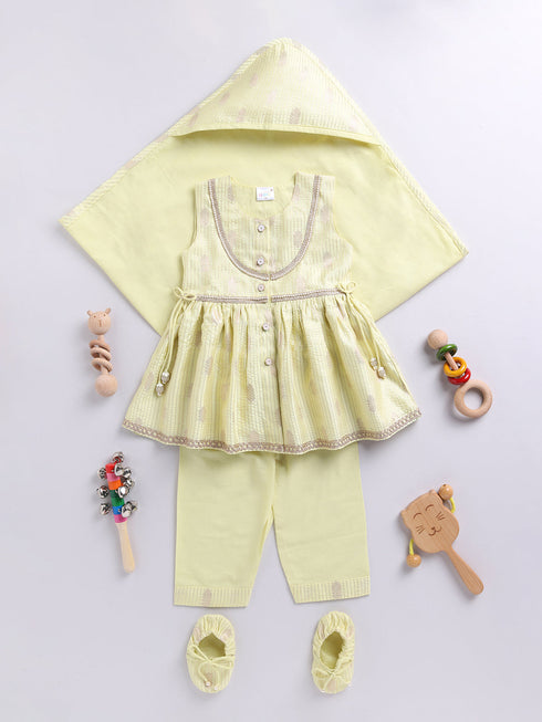 Girl's' Mint Green Ethnic Combo Set